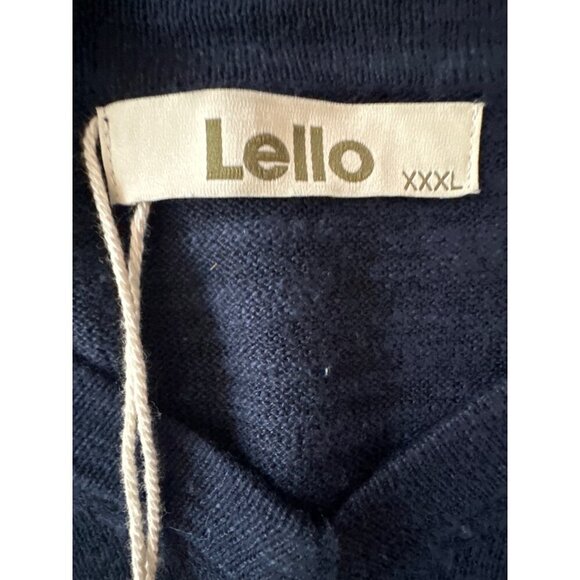 Lello Mens Navy Lightweight Sweater XXXL Cotton & Linen Blend Crewneck - Picture 3 of 5